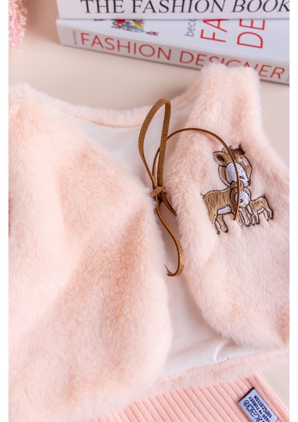 Peluş Yelekli Pamuklu Ikili Kız Bebek Tulum Set modelleri