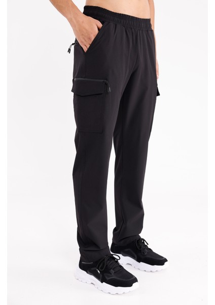 Yan Fermuarlı Kapaklı Cepli Esnek Bel Lastikli Düz Paça Rahat Kalıp Kargo Tarzı Eşofman Altı fırsatları