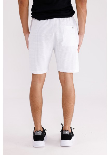 Petek Dokulu Esnek Bel Yan Cepli Fermuarlı Arka Cepli Yumuşak Pamuklu Rahat Kalıp Diz Üstü Şort modelleri