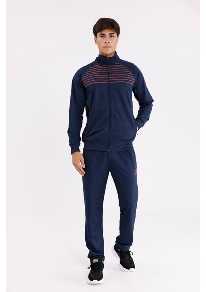 Şerit Detaylı Yüksek Yakalı Fermuarlı Cepli Lacoste Yüzeyli Eşofman Takımı indirimleri