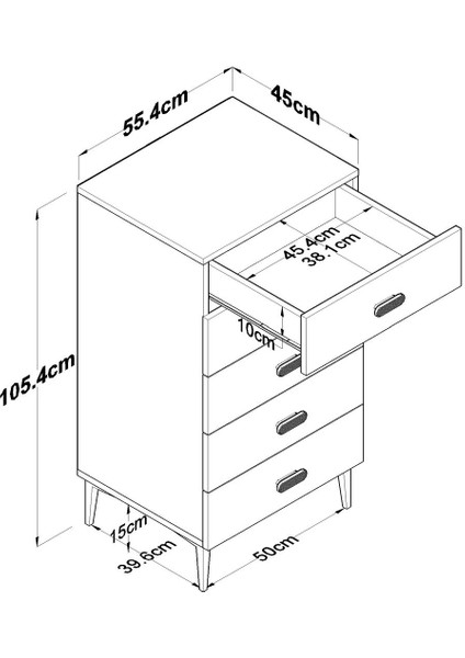 Estetik ve Fonksiyonel Şifonyer, 1. Sınıf Mdf Malzeme, Şık Çekmeceli Dolap indirimleri