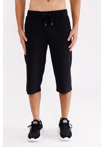 Yumuşak Modal Karışımlı Bağcıklı Elastik Bel Yan Cepli Arka Cepli Diz Altı Kesim Rahat Kalıp Spor Kapri