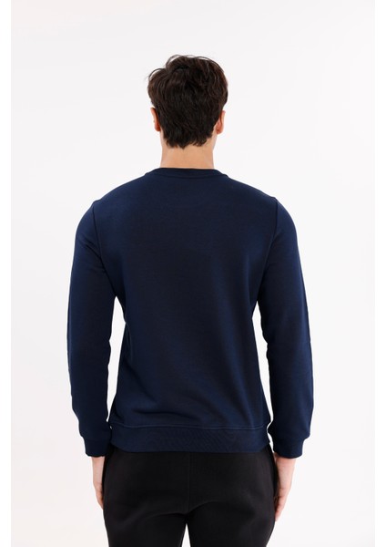 Göğüs Logolu Bisiklet Yaka Rahat Kalıp Mevsimlik Sweatshirt modelleri