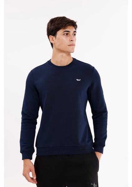 Göğüs Logolu Bisiklet Yaka Rahat Kalıp Mevsimlik Sweatshirt indirimleri