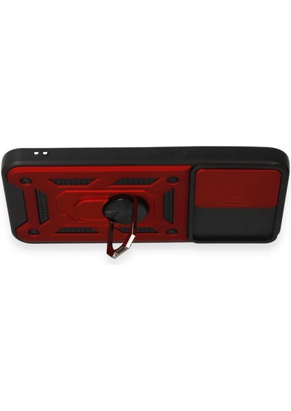 Buğz Samsung Galaxy A34 5g Kılıf Pars Lens Yüzüklü Silikon - Kırmızı modelleri