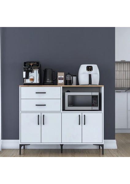 4 Kapaklı 2 Çekmeceli Mdf Dolap, Şık, Fonksiyonel ve Uzun Ömürlü Depolama Ünitesi