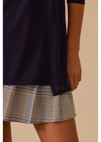 Kadın Sıfır Yaka Basic Tunik 1025 Lacivert modelleri