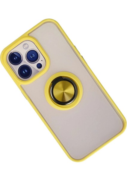 Buğz Iphone 13 Pro Kılıf Montreal Yüzüklü Silikon Kapak - Sarı fiyatları