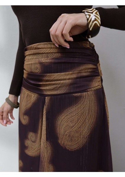 Bel Drape Simli Şifon Etek indirimleri