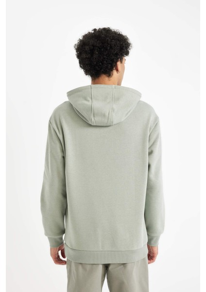 Relax Fit Kapüşonlu Baskılı Sweatshirt Y9652AZ24AU