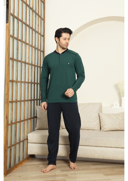 Erkek %100 Pamuklu Pijama Takımı-3 DÜĞMELI-12440 modelleri