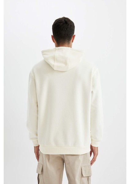 Relax Fit Kapüşonlu Baskılı Sweatshirt Y9652AZ24AU