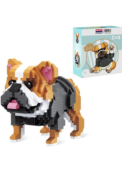 Evcil Hayvan Serisi – Mini Bulldog (BL18394) – Mikro Blok Yapı Oyuncakları Seti