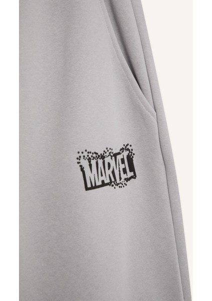 Marvel Logo Only Regular Fit Eşofman Altı Beli Bağcıklı Cepli