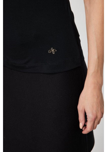 Kadın Dik Yaka Kolsuz Basic Bluz 61432 Siyah modelleri