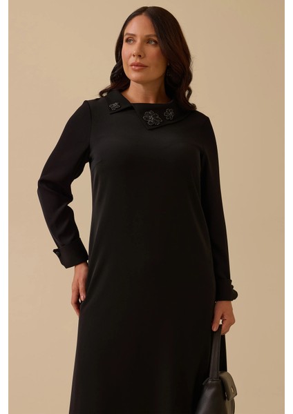 Kadın Büyük Beden Dikiş Desenli Tunik 4006 Siyah modelleri