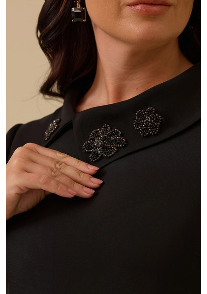 Kadın Büyük Beden Dikiş Desenli Tunik 4006 Siyah fırsatları