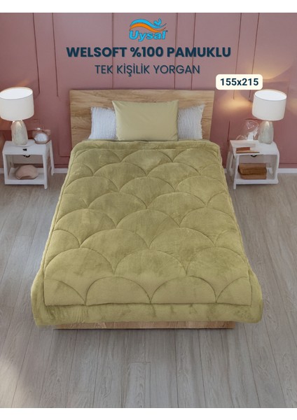 Welsoft Akfil Midye Desen Tek Kişilik Yorgan