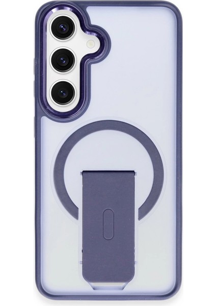 Buğz Newface Samsung Galaxy S24 Tork Magsafe Standlı Kapak - Lacivert