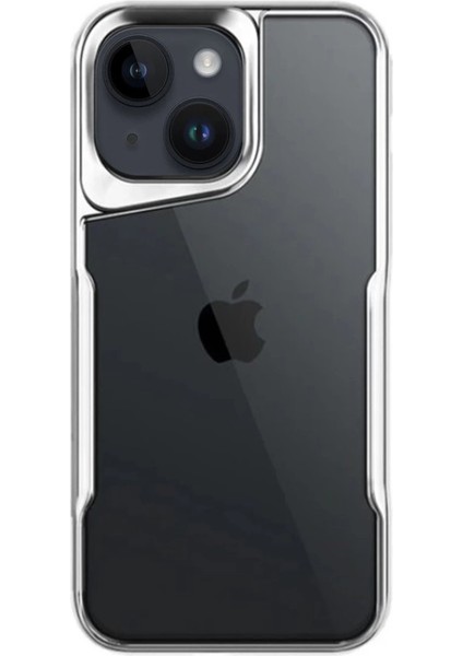 Buğz Newface Iphone 15 Kılıf Boyi Silikon Kapak - Gümüş