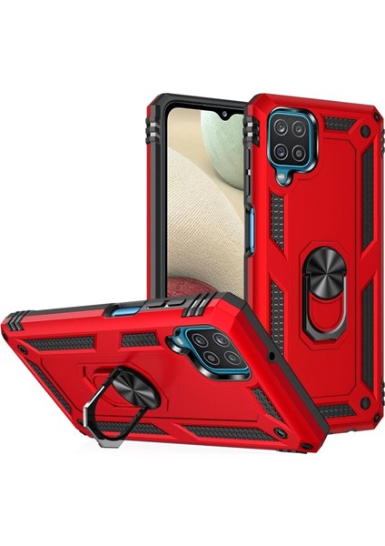 Buğz Samsung Galaxy A22 Kılıf Sofya Yüzüklü Silikon Kapak - Kırmızı fiyatları