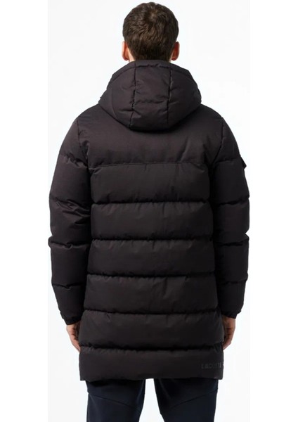 Down Fill Parka Uzun Boy Kaz Tüyü Dolgulu Çıkartılabilir Kapüşonlu Erkek Parka Siyah fırsatları