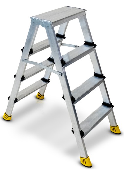 Gold 4+4 Basamak Çift Çıkışlı Alüminyum Merdiven