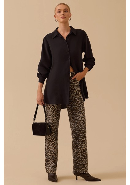 Kadın Gömlek Yaka Uzun Kollu Basic Tunik 1010 Siyah fiyatları