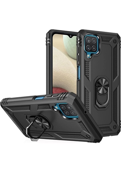 Buğz Samsung Galaxy A22 Kılıf Sofya Yüzüklü Silikon Kapak - Siyah fiyatları