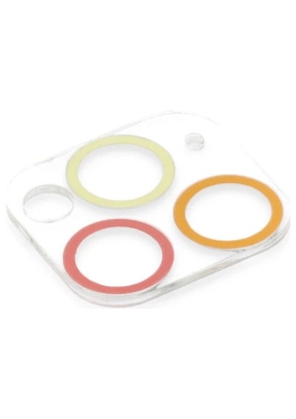 Buğz Iphone 11 Pro Renkli Kamera Lens Koruma Cam - Turuncu-Kırmızı modelleri