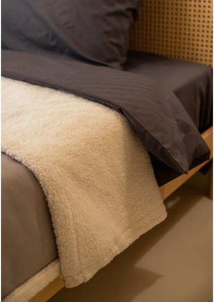 Flanel Sherpa Peter Battaniye Çift Kişilik Gri 200X230CM fırsatları