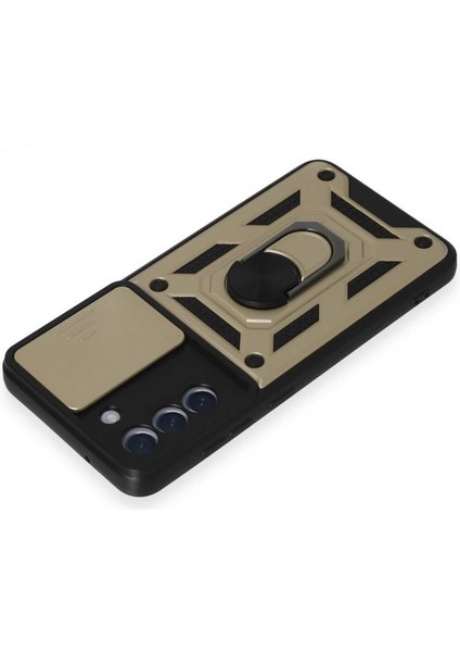 Buğz Samsung Galaxy S21 Fe Kılıf Pars Lens Yüzüklü Silikon - Gold fırsatları