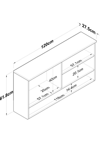 Modern Mdf Çok Amaçlı Dolap, 1. Sınıf Malzeme, Duvara Monte, Kolay Kurulumlu Tasarım