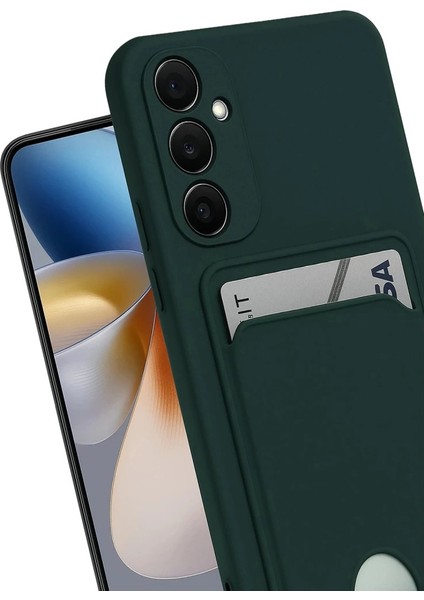 Buğz Samsung Galaxy S24 Fe Kılıf Kelvin Kartvizitli Silikon - Koyu Yeşil modelleri