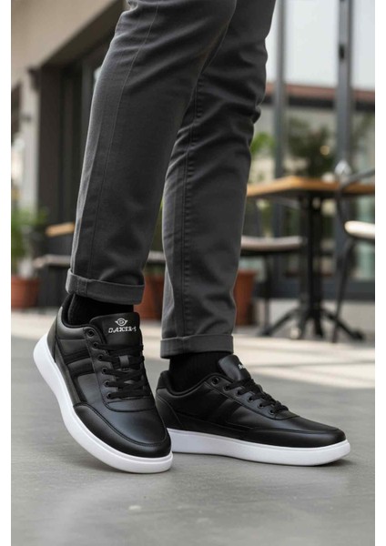 Siyah Beyaz Bağcıklı Erkek Casual Ayakkabı 128 Cilt M modelleri