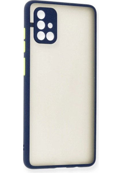 Buğz Samsung Galaxy A71 Kılıf Montreal Silikon Kapak - Lacivert