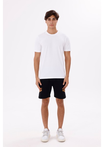 Bisiklet Yaka Rahat Kesim Düz Yüzey Yumuşak Dokulu Kısa Kollu Esnek Konforlu Tişört