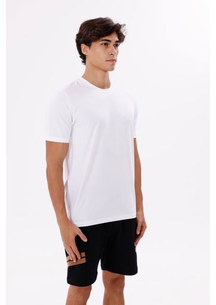 Bisiklet Yaka Rahat Kesim Düz Yüzey Yumuşak Dokulu Kısa Kollu Esnek Konforlu Tişört fırsatları