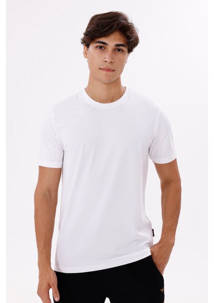 Bisiklet Yaka Rahat Kesim Düz Yüzey Yumuşak Dokulu Kısa Kollu Esnek Konforlu Tişört indirimleri