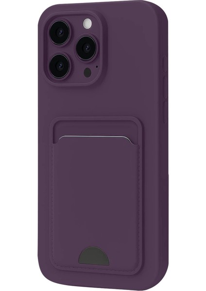 Buğz Iphone 16 Pro Kılıf Kelvin Kartvizitli Silikon - Derin Mor