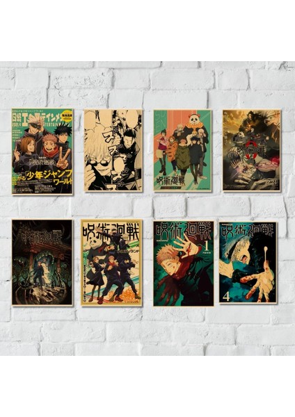 Vintage Anime Jujutsu Kaisen Gojo Satoru 8’li Duvar Posteri Seti – 21 x 15 cm Retro Kağıt Poster fiyatları