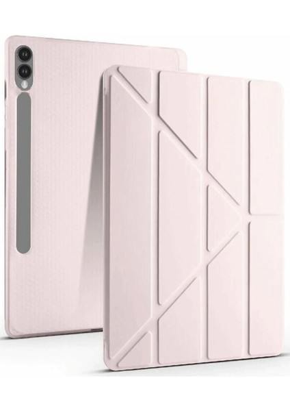 Buğz Newface Samsung Galaxy X610 Tab S9 Fe Plus 12.4 Kılıf Kalemlikli Mars Tablet Kılıfı - Rose Gold
