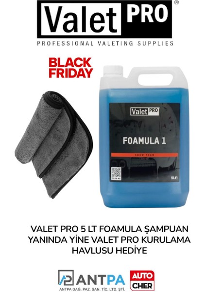 Foamula 1 Ph Nötr Yıkama Köpüğü 5 Lt ve Valet Pro Kurulama Havlusu