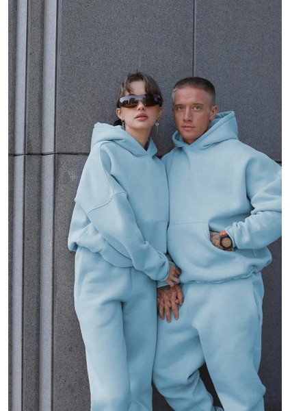 Kadın Erkek Çiftlere Özel 3 Iplik Kalın Oversize Kapüşonlu Eşofman Takımı – Tekli fiyatları