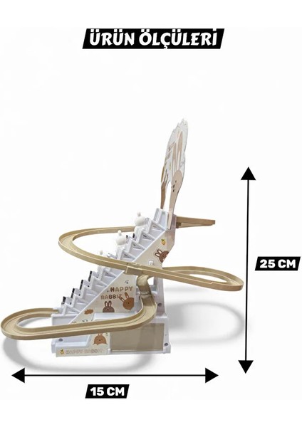 Işıklı Sesli Merdivenli Tavşan Kaydırak Oyuncak – Dön Dolaş Hareketli Yürüyen Tavşan Seti 25 cm fiyatları
