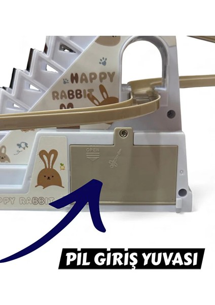 Işıklı Sesli Merdivenli Tavşan Kaydırak Oyuncak – Dön Dolaş Hareketli Yürüyen Tavşan Seti 25 cm fırsatları