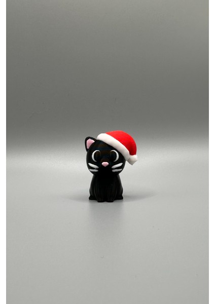 Noel Şapkalı Siyah Kedi Mini Dekor – Bioplastik Yılbaşı Süs Objeleri fiyatları