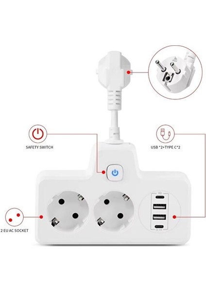Sonx Çok Fonksiyonlu Akım Korumalı Priz ve USB Şarj Istasyonu - Ayarlanabilir Gece Lambalı fırsatları