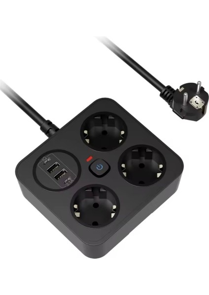 Aşırı Yük Koruyucu Avrupa Soket Kartı Tip-C USB 2 M Uzatma Kablosu Emniyet Anahtarı ile