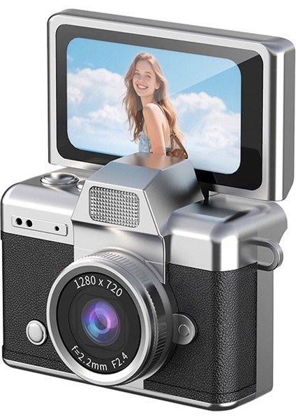 Mini Dijital Kamera Retro 1,47 Inç Döndürülebilir Ekran Video Kayıt